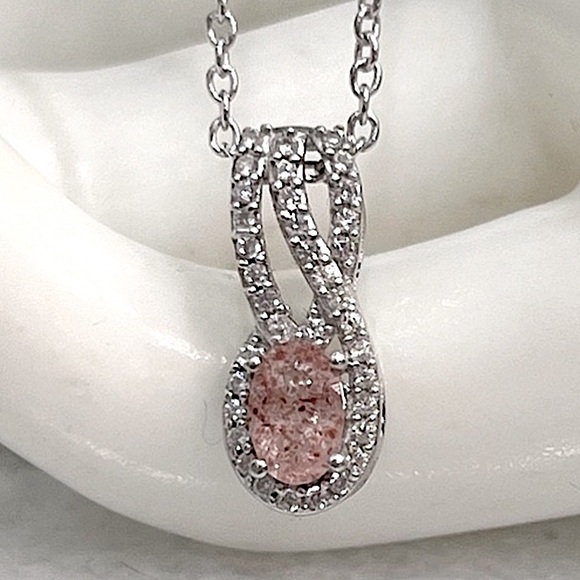 Jewelry - Cherry Tanzurine Zircon Sterling Silver Pendant Necklace